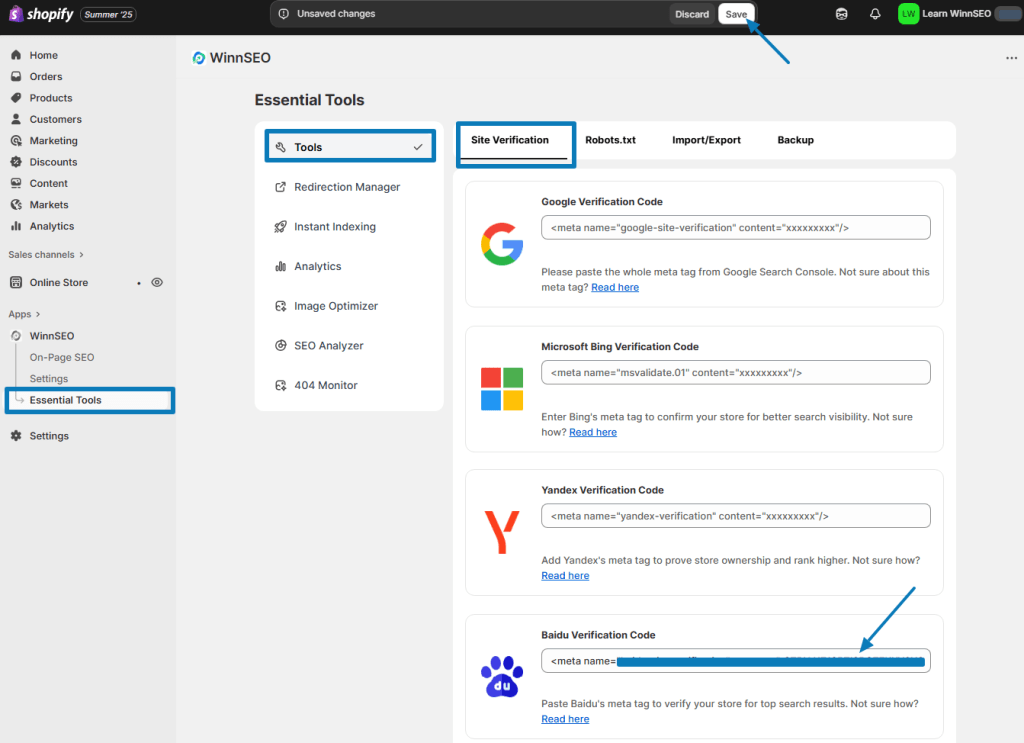 Winnseo's Site Verification Dashboard