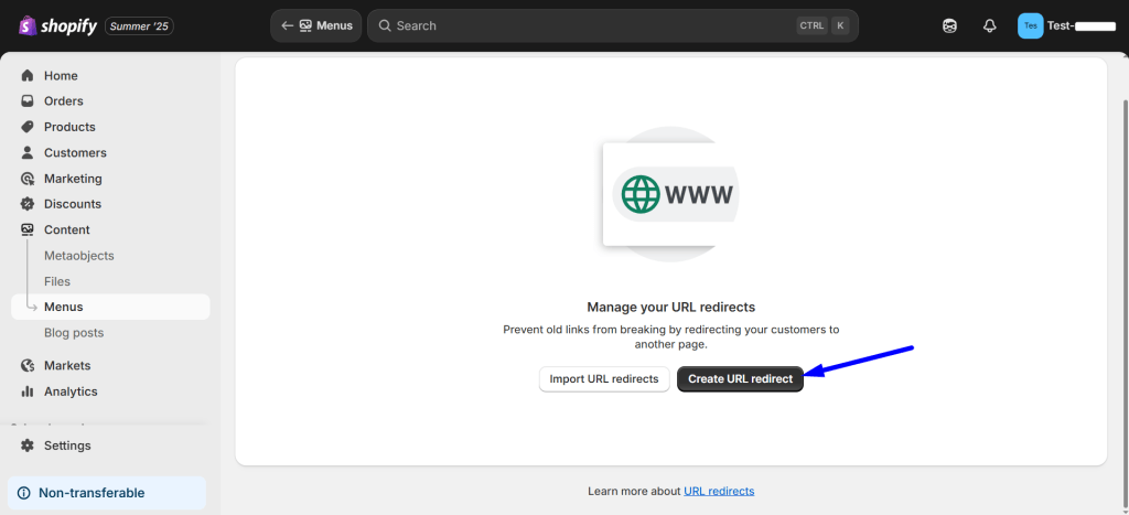 Create URL redirect