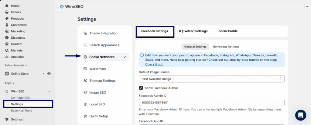 Facebook Settings