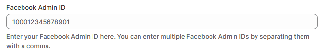 Facebook admin ID