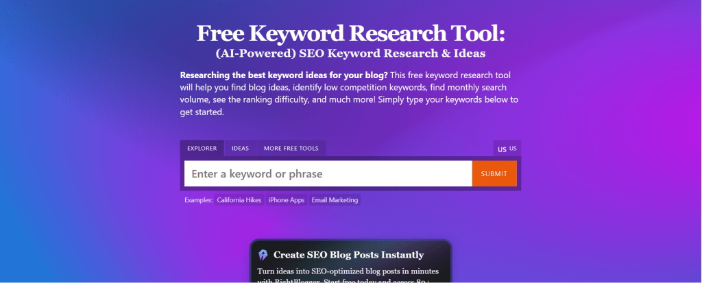 Free Keyword Research Tool 
