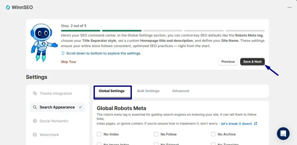 WinnSEO Global settings