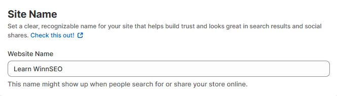 How to Setting Site Name for Search Engine Result Page with WinnSEO