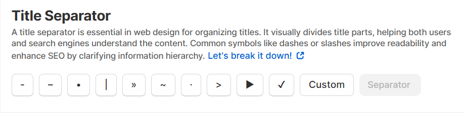 Title separator