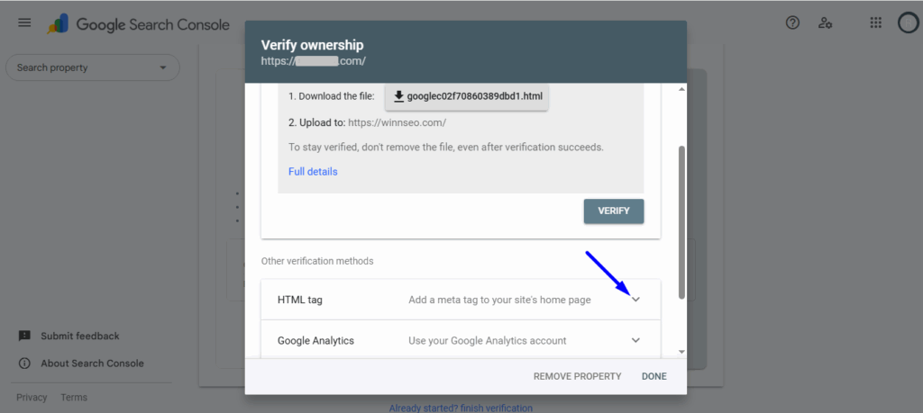 expand the HTML tag option