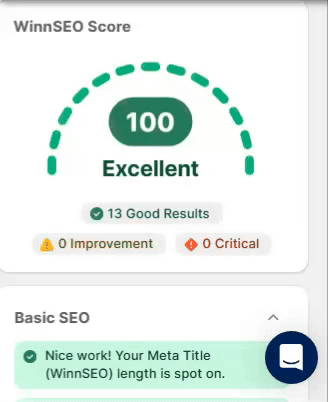 Score hundred with WinnSEO On Page Analyzer