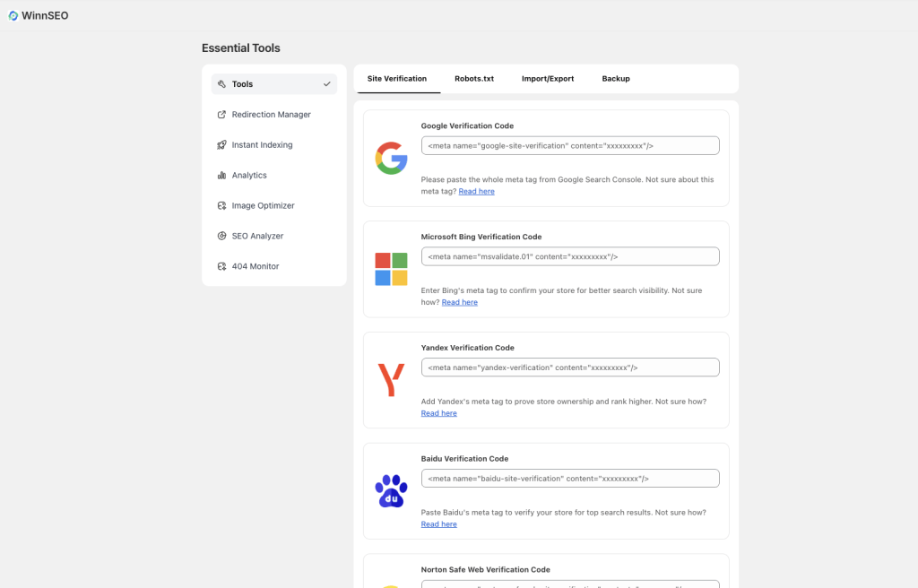 Site Verification