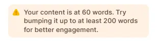 Word limit of content