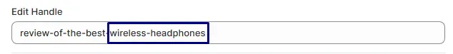 Focus Focus keyword in the handle