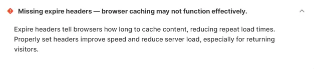 Expire headers help your site load faster for repeat visitors