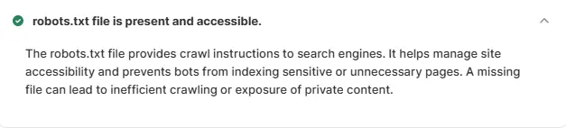 The robots.txt file tells search engines which parts of your site they can crawl and which ones to skip