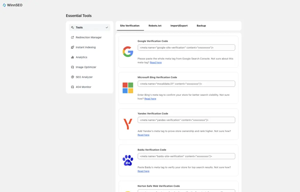 shopify-store-site-verification-with-winnseo