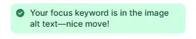 Focus keyword in image alt text