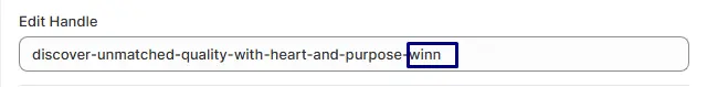Focus keyword in the handle