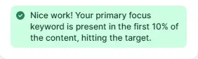 Primary Focus Keyword Placement