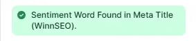 Sentiment Word in the meta title
