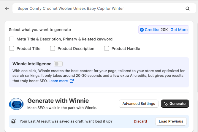 WinnSEO Shopify AI SEO Optimizer
